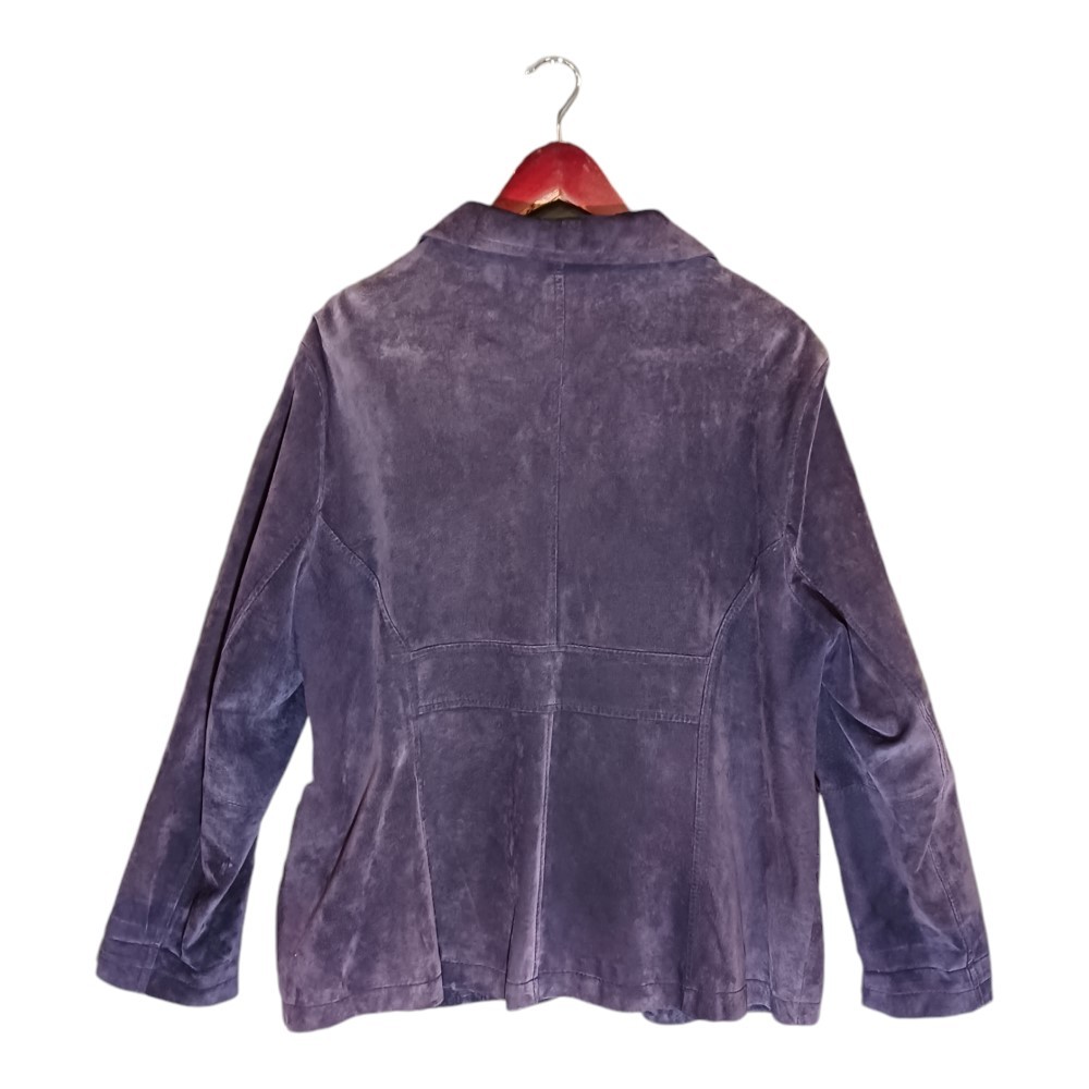 Vintage γυναικείο suede δερμάτινο jacket μωβ XL 1