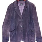 Vintage γυναικείο suede δερμάτινο jacket μωβ XL 2