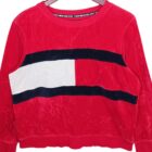 Vintage βελούδινο γυναικείο φούτερ Tommy Hilfiger XL 2