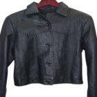 Vintage γυναικείο κοντό δερμάτινο jacket L 2