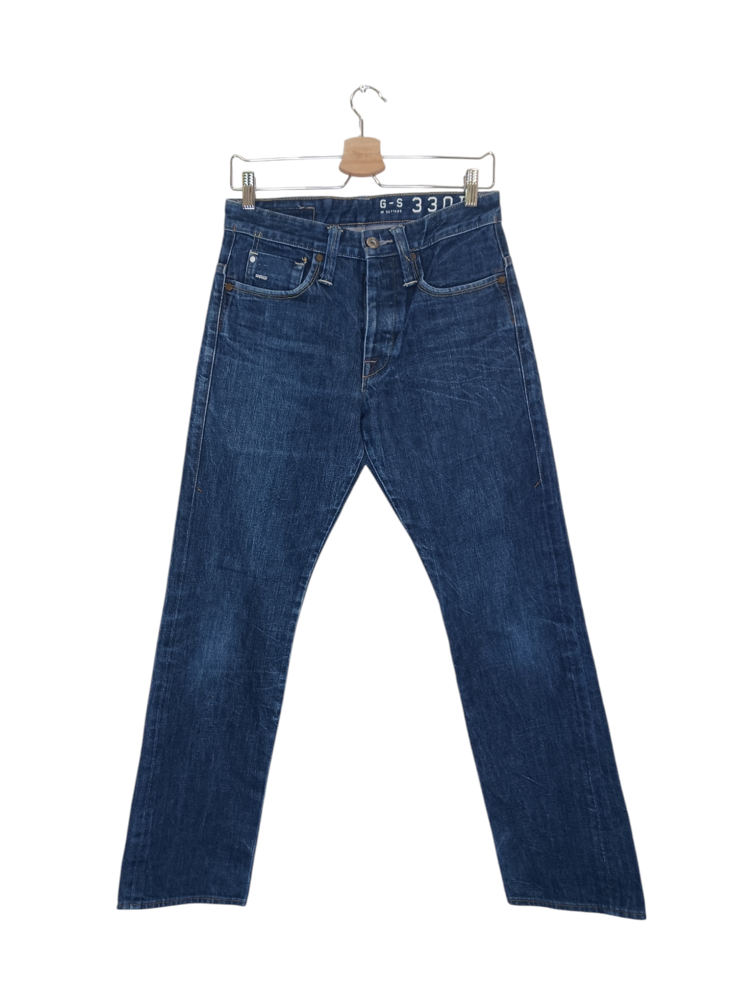 Retro Ανδρικό Jean Παντελόνι G-Star RAW W29 L32 - Μπροστινή όψη vintage denim σε μπλε χρώμα